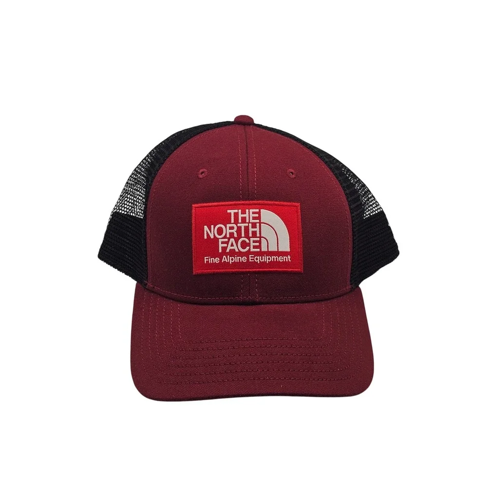 The North Face Trucker Hat OS Burgundy Black Gorpcore Snapback Cap